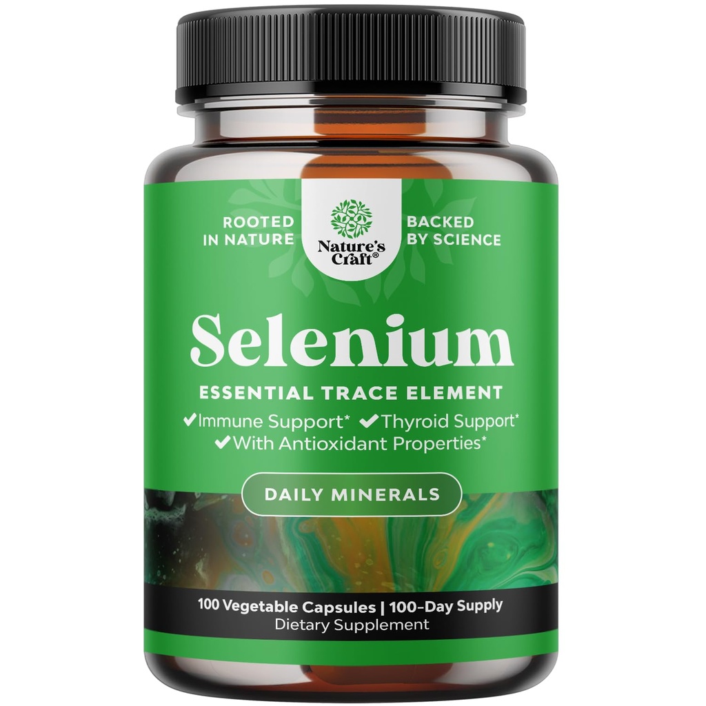 Yeast Free Selenium 200mcg Capsule - Integratore di Selenio ad alta potenza per Antiossidante Immunità e Supporto tiroideo Trace Essenziale Mineral - Vegan Non OGM Gluten Free & Made in The US - 100 Count