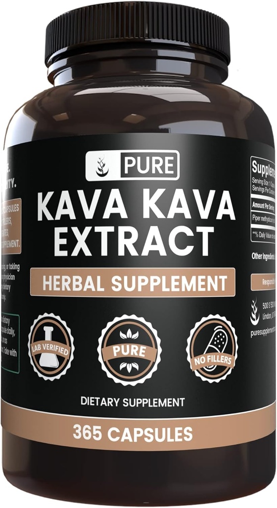 PURE ORIGINAL INGREDIENTI Kava Kava (365 capsule) Nessun filler di magnesio o di riso, sempre puro, verificato il laboratorio
