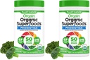 Orgain Organic Greens Powder + 50 Superfoods, Originale - 1 miliardo di Probiotici per Gut Health, Antiossidanti, Vegan, Plant Based, Gluten Free, Non OGM, Dairy Free Juice & Smoothie Mix - 0.62lb