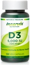 Alta potenza Vitamina D3 5000 IU – Boost Immune, Support Bone & Teeth, Facile da ingoiare 120 capsule di veg