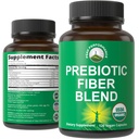 USDA Organic 3-in-1 Fibra Prebiotica - Capsule Vegan per Gut, Salute Digestiva. Integratore di pillole prebiotici a base di piante alimentari integrali crudi con Inulin (Jerusalem Artichoke), Fibre di Acacia, SunFiber