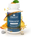 65 mg di ferro masticabile con vitamina C per pazienti baratici – 30 giorni di ferro bararico con vitamina C – ferro non costipante - arancione