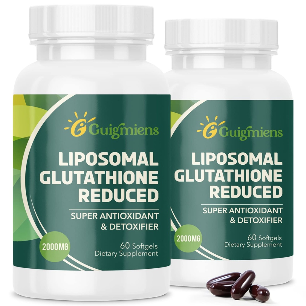 oumebiu Liposomal Glutathione 2000 MG, 10x Migliore Assorbimento, Glutathione Supplemento con Acido Ialuronico+Collagen Peptide+Resveratrolo, Potente Antiossidante, Salute, Salute Immune, 120 Conte