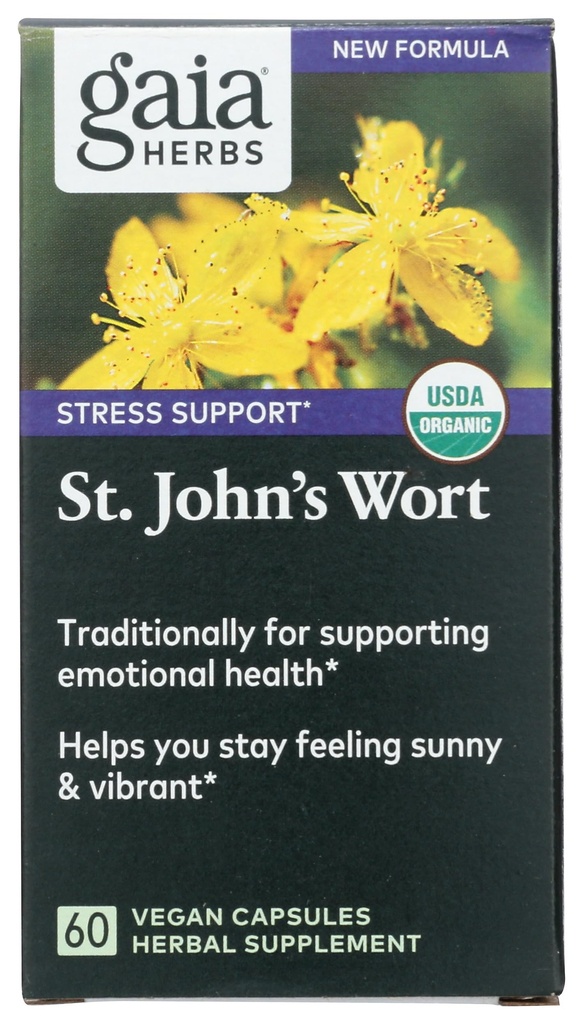 Gaia Herbs St. John's Wort, Vegan Liquid Capsules, 60 Count - Stress Supporto per promuovere un Positivo e Sunny Mood