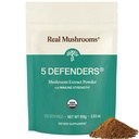 Real Mushrooms 5 Defenders Mushroom Complex Powder – Estratto di funghi organici da Chaga, Reishi, Tail Turchia, Maitake & Shiitake Mushroom Blend per il supporto benessere con Beta Glucans - 100 Servings