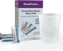 NASALFRESH MD - Saline Packets - Quick Dissolving - Single Use - Pre-Measured - Irrigazione nasale - Individualmente Wrapped (3.75g/1.3oz) - 90 Count Refill Packets - 300mm Cup