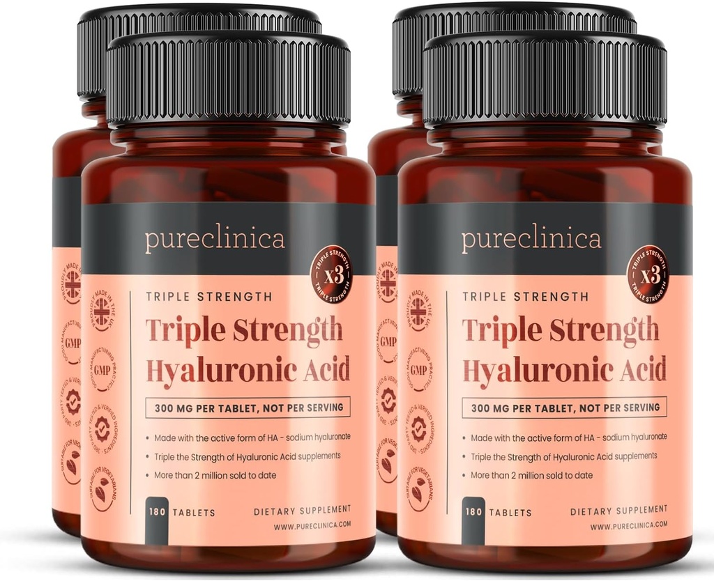 pureclinica tripla resistenza acido ialuronico 300mg x 720 compresse (4 bottiglie di 180) - 2 anni di fornitura