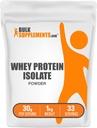 BulkSupplements.com Polvere isolata di proteine del siero di siero di latte - Polvere proteica non aromatizzata, supplemento nutrizionale - senza glutine, 30g per porzione, 1kg (2.2 lbs) (pacchetto di 1)
