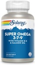 SOLARAY Super Omega 3 7 9 supporta la pelle sana, più EPA, DHA, acidi grassi essenziali da olio di pesce Mini Softgel, 120ct