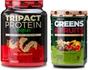 Nutrologia Greens & Fruits Powder-Naturally Sourced Superfood, Vanilla Cinnamon (30 Serve) TRIPACT Vegan Protein Powder, Peanut Butter Vanilla (20 Serve)