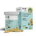 resB Lung Support Probiotic Supplement - Integratore di salute polmonare per fumatori, Gut Health, Immune & Digestive Support, Cura respiratoria, Sacra Basilio e curcuma, Clinicamente Trialed - 60 Capsule
