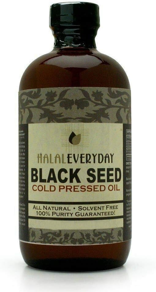 Olio di semi nero da 8 Oz, 100% Pure Black Cumin Seed Oil Cold Pressato negli Stati Uniti (Black Seed Imported From India and Egypt) Navi in bottiglia di ambra di plastica di grado alimentare - NON OGM - Vegan