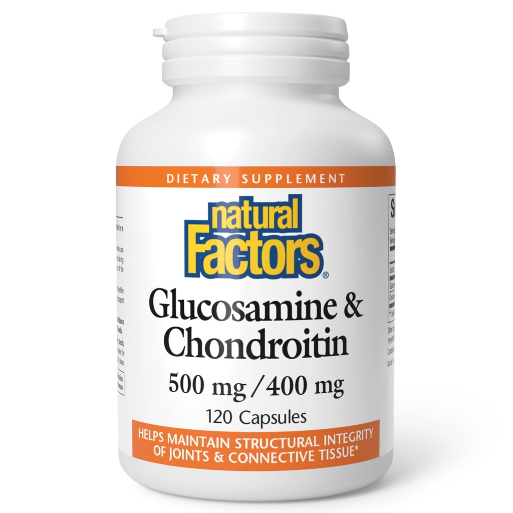 Fattori naturali, Glucosamina & Chondroitin, Supporta giunti sani e tessuti connettivi, 120 capsule