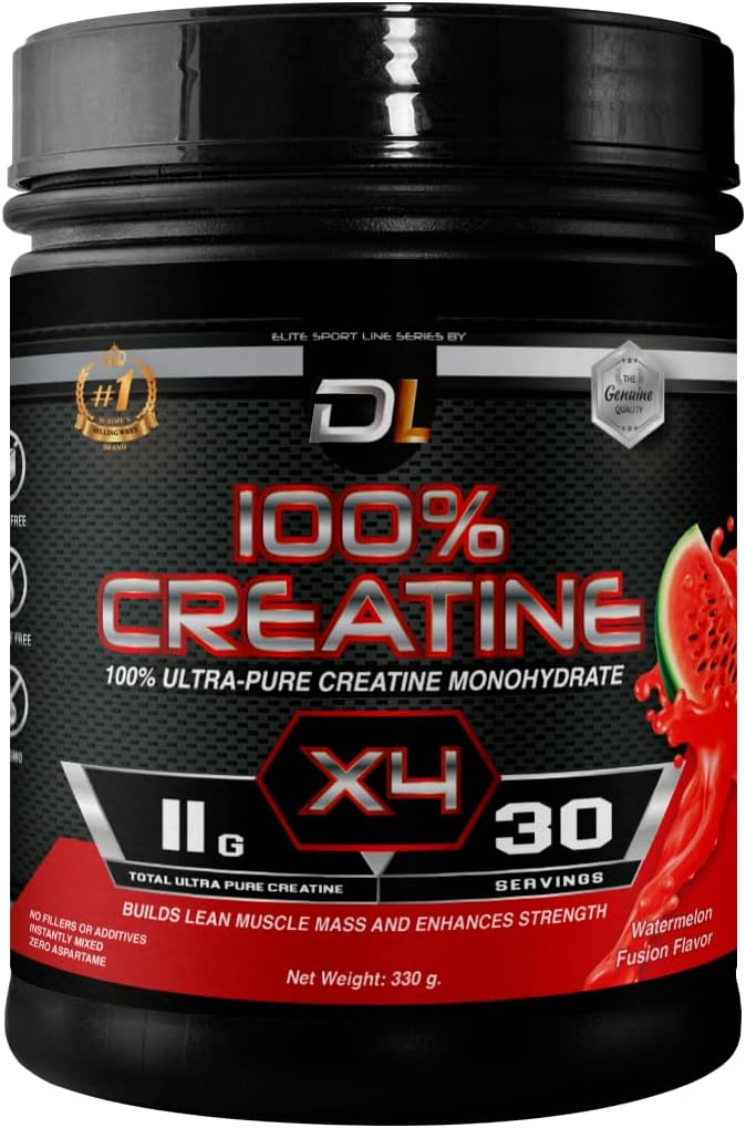 Ultra-Pure Creatine Monohydrate Powder | 100% Creatina micronizzata | Costruisci massa muscolare magra, Aumenta le prestazioni, Endurance & Supports Muscle Recovery | No Sugar | 30 Servings (300g, Watermelon)