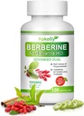 Integratore di Berberina 1200mg -Natural Plant- Basato con Berberina HCL, Cannella, Bittermelon, Gymnema(120 capsule)