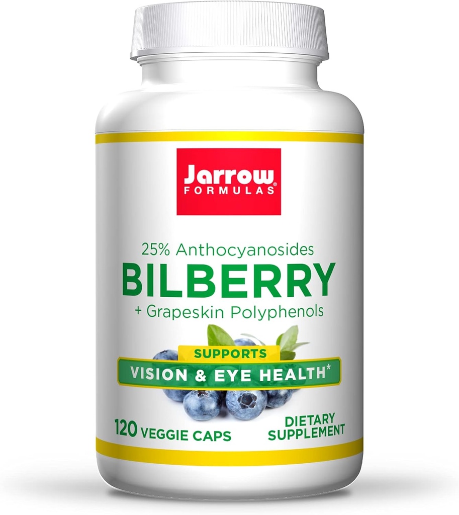 Jarrow Formulas Bilberry + Grapeskin Polyphenols 280 mg - 120 Caps Veggie - Supporta Vision & Eye Health - Fino a 120 Serve