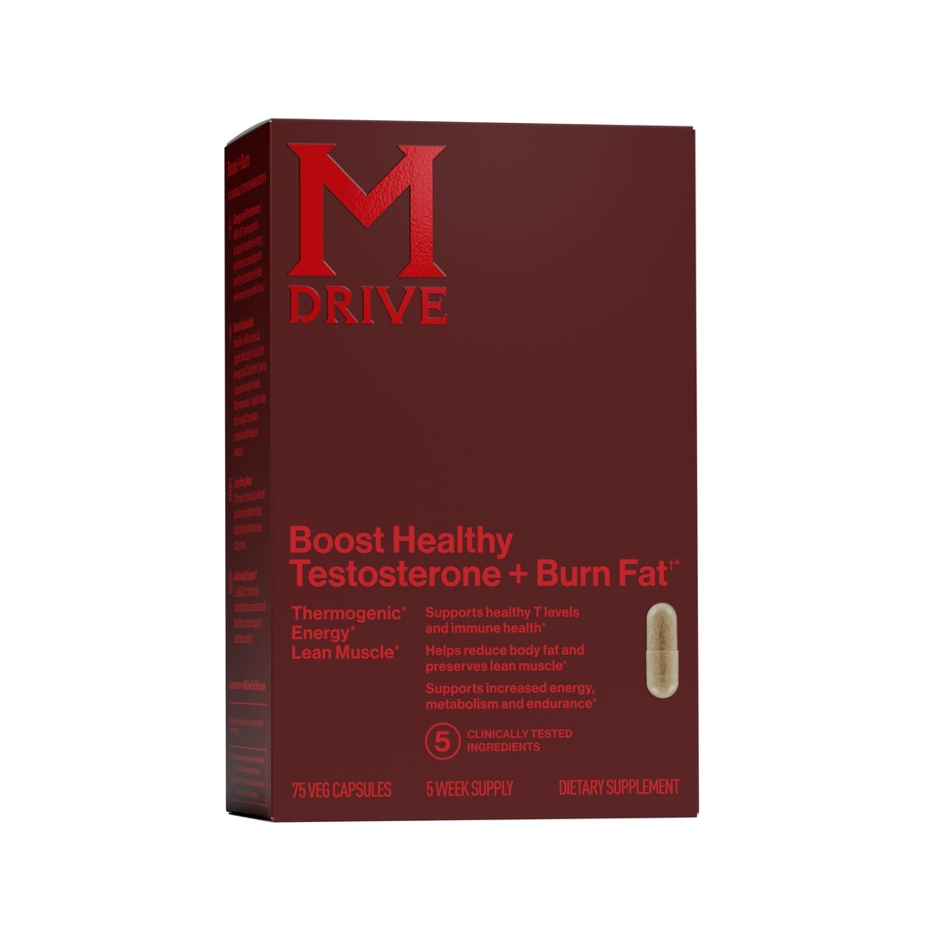 Mdrive Boost e bruciare il testosterone supplemento e bruciatore grasso con zinco, KSM-66 Ashwagandha, Advantra Z, 75 capsule
