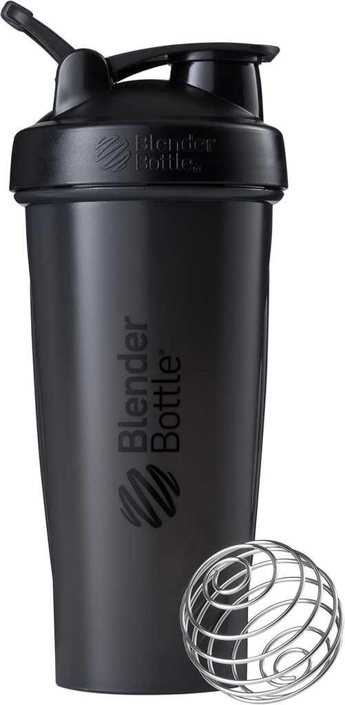 BlenderBottle Classic Shaker Bottiglia Perfetta per Protein Shaker e Pre Workout, 28 once, Nero