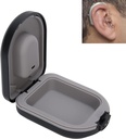 Custodia per apparecchi acustici, Custodia per apparecchi acustici, BehindtheEar Hearing Aid Accessori, Scatola di stoccaggio della resistenza alla caduta impermeabile, Nero (2,6 x 2 x 1in)