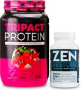 Nutrologia TRIPACT Protein Powder, 7-in-1 Meal Sostituzione Shake, Superberry (40 Serve) Zen Natural Magnesium Supplement (30 Serve)