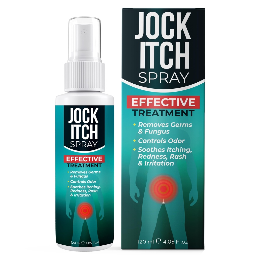 Spruzzo antimicotico per Jock Itch | Soothes Itchy, Pelle irritata in Groin & Inner Thighs | Targets Ringworm & Intertrigo | Rilievo di assorbimento rapido e penetrazione profonda