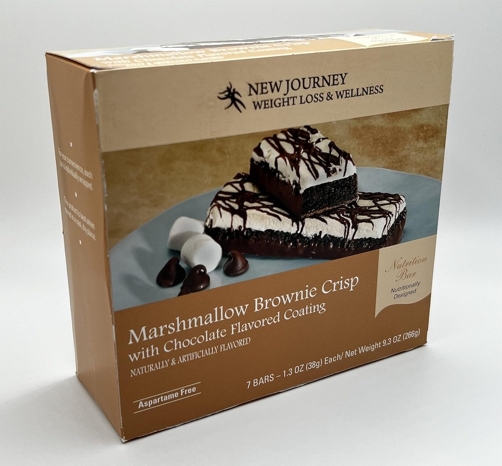 Marshmallow Brownie Crisp Bar - Nuovo viaggio perdita di peso &amp; benessere - High Protein Nutrition Bar (7 bar / scatola)