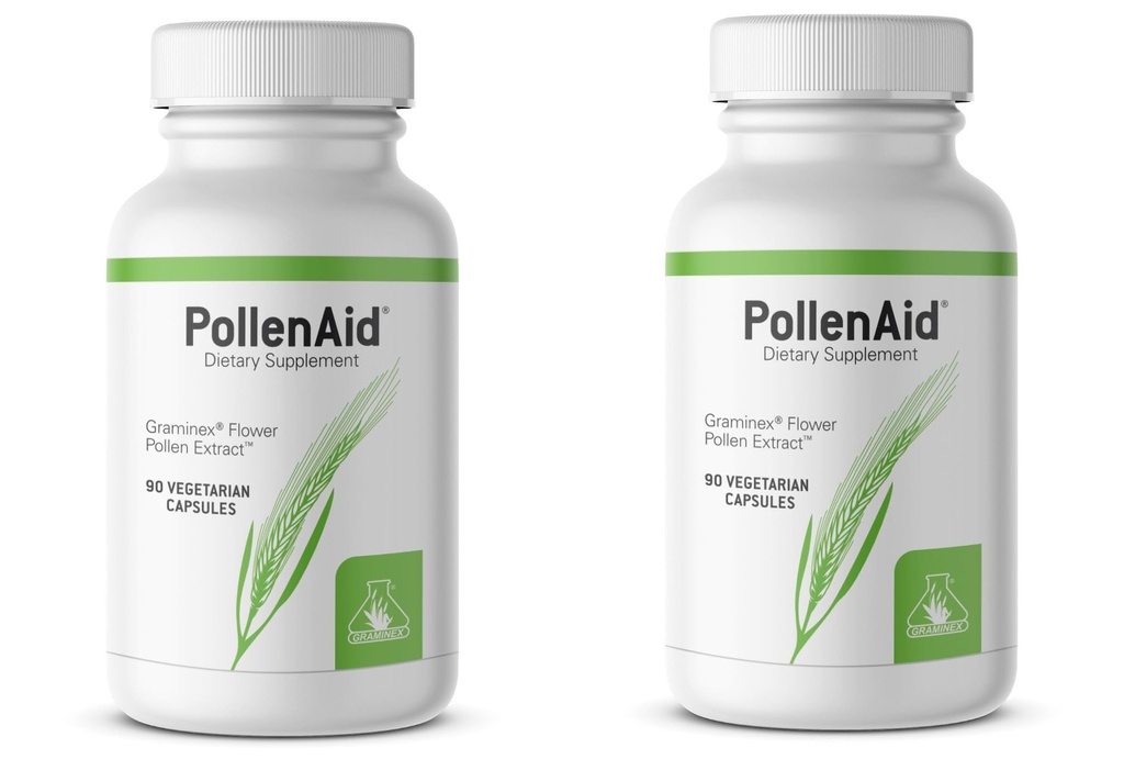 Graminex PollenAid Prostate Supplemento: Tutto il supporto naturale della prostata per il controllo della vescica e la salute del tratto urinario, Rye Pollen Extract Made in USA, 90 Caps vegetariani (Pack of 2)