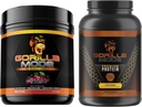 Gorilla Mind Pre Workout (Cherry) + Premium Whey Protein (Chocolate) - Stack completo per il rifornimento massimo risultati di allenamento
