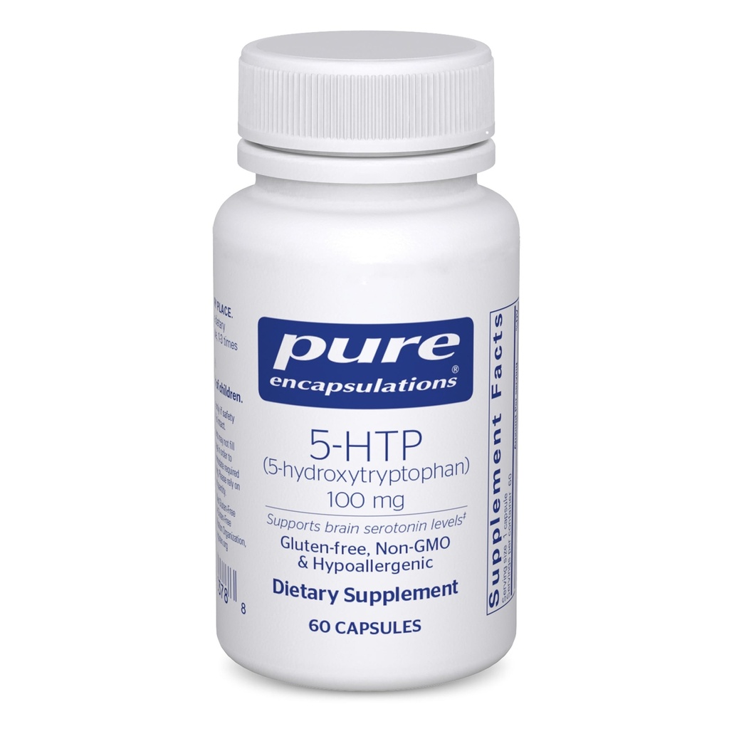 Pure Encapsulations 5-HTP 100 mg - Salute del cervello, Regolazione del sonno e supporto appetito* - 5-Hydroxytryptophan - Gluten Free & Non-GMO - 60 capsule