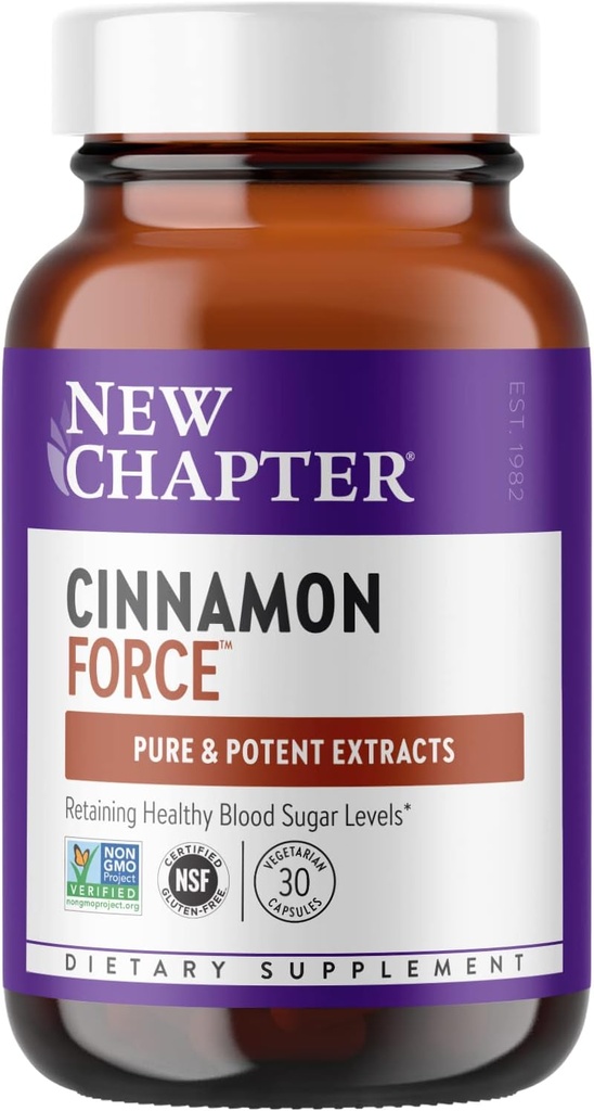 Nuovo Capitolo Cinnamon Supplemento - Cinnamon Force for Antioxidant Action + Ingredienti Non OGM - Capsule Vegetariani 30 ct
