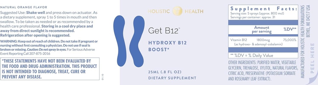 GET di salute olistica B12TM Spray 25ML (.8 FL oz)