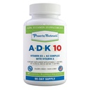Power By Naturals ADK Vitamin Supplement – ADK 10 Alta potenza con vitamine A, D3 10.000 IU & K2 MK7 per il cuore superiore, Immune & Bone Health Support – 90 capsule, 1 pacchetto (3-Month di alimentazione)