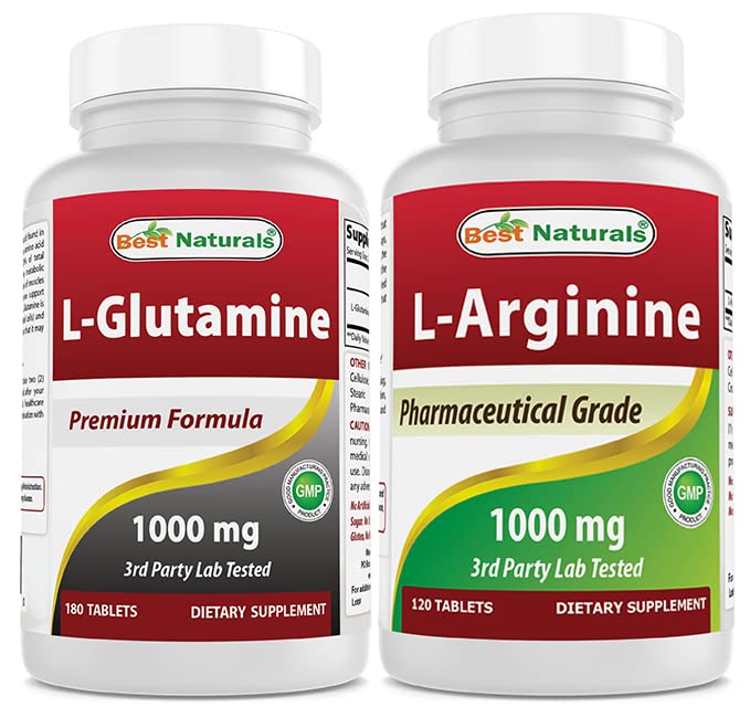 I migliori naturali L-Glutamina 1000mg & L-Arginina 1000 mg