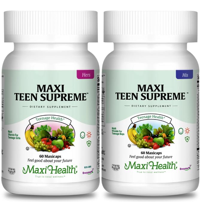 Ragazze & Boys Multivitamin Bundle con D3, ferro, calcio, biotina, enzimi digestivi – Multi vitamine per l'energia, Immune & Mood Support – 60 conte ogni