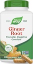 Green Way Ginger Root Capsules 550 mg per capsula, Digestive Comfort* Riduce il movimento-relato Nausea*, 1,100 mg per 2 capsule, non OGM Project verificato, Vegan, 240 Count (Packaging May Vary)