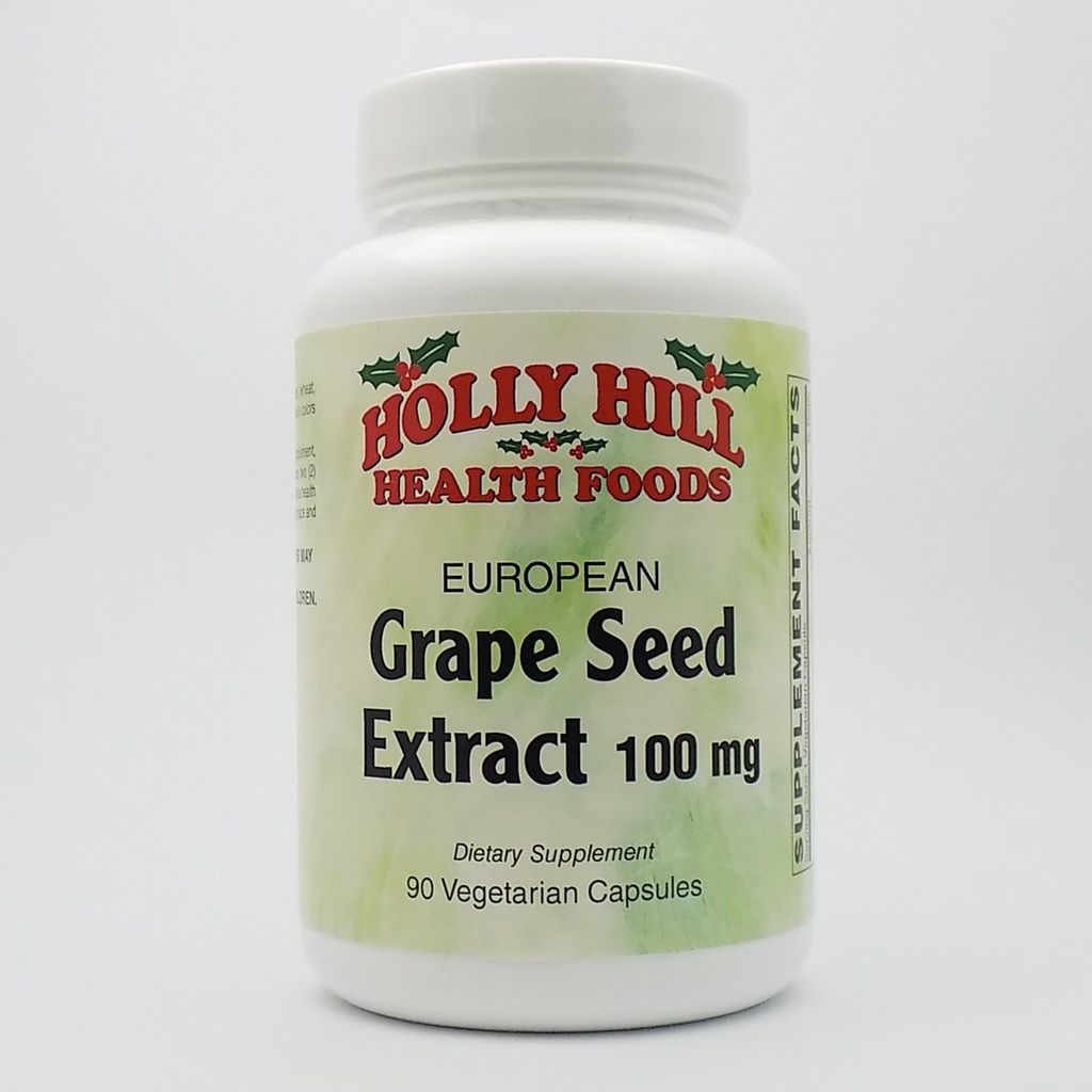 Holly Hill Health Foods, Estratto di semi d'uva europeo 100 MG, 90 capsule
