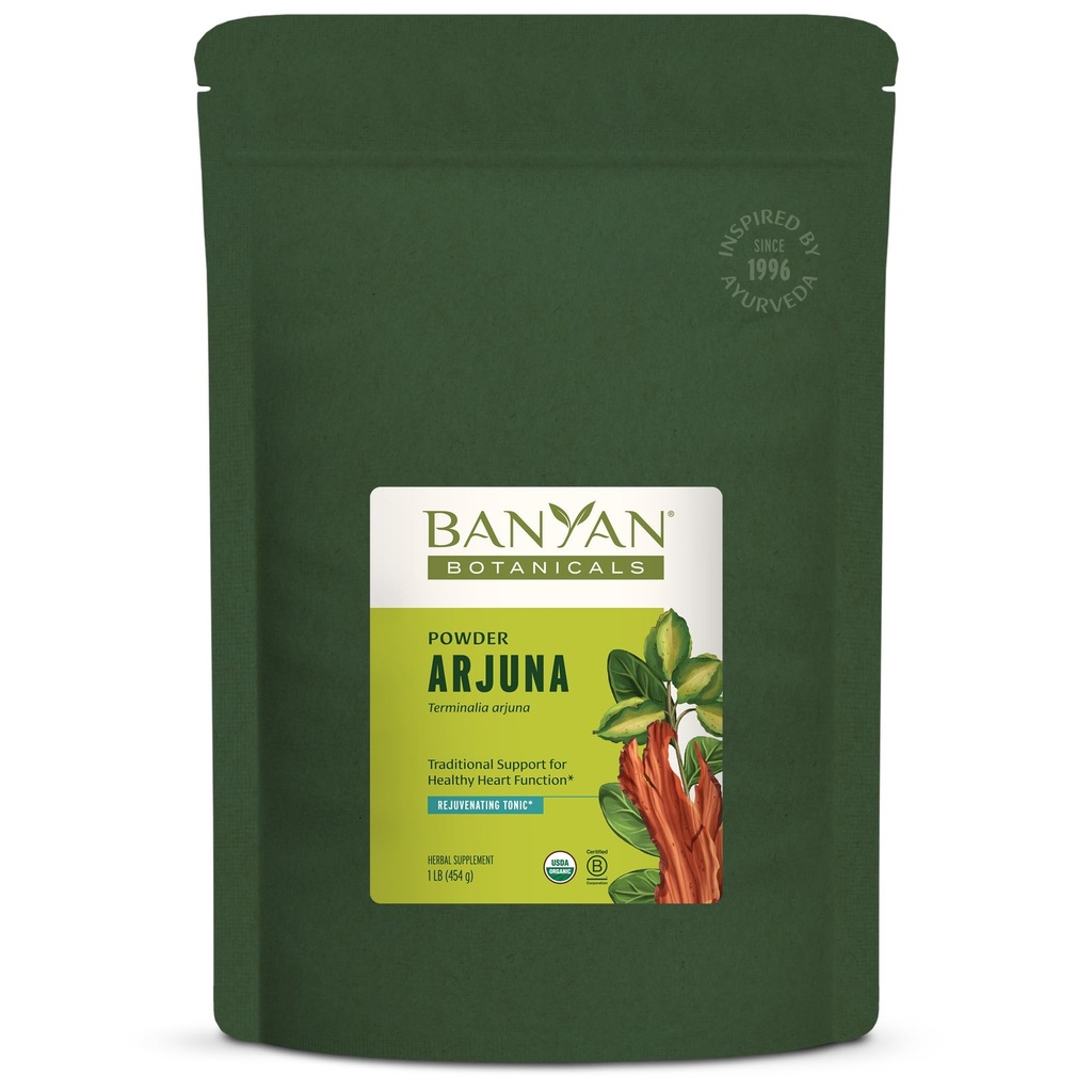 Banyan Botanicals Arjuna Bark Powder – Arjuna Organica (Terminalia Arjuna) – Natural Herbal Heart Health Supplement and Rejuventing Tonic* – 1 lb. – Non-GMO Sostenibilmente Sorgente Vegan