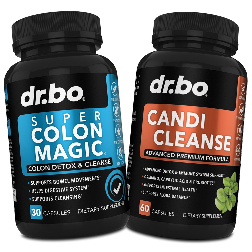 Colon Cleanser Detox & Candi Cleanse Pills - 15 giorni Colon Cleanse Pills con Probiotici & Oregano Supporto Supplemento Caprylic Acid Complex per Gut Bowel Movimento, Poop Intestinal Stomach Bloating