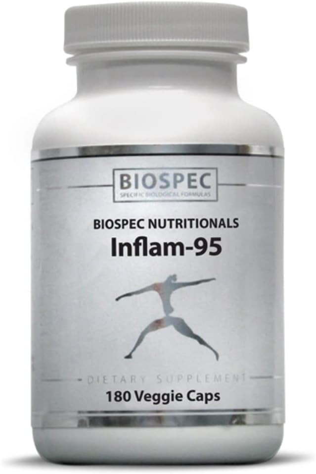 Inflam-95 - Estratto di radice di zenzero 2.000 mg, Estratto di radice di curcumina, Estratto di Serrata di Boswellia, Estratto di foglie di ortica, Bioperina - Supporta risposta gonfiabile sana*