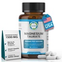 Magnesio naturale Taurate Supplemento 1500 mg con 90 capsule - 30 giorni di alimentazione per il sostegno al sonno, salute del cuore, rilassamento, bilanciamento della pressione sanguigna e aumento di energia