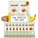 Barre vegetali Vegan Healthy Protein Bars, Con Greens (Banana Pane, 8 Bar) – Solo ingredienti reali, Zero Aggiunto Zucchero, senza glutine, senza latticini