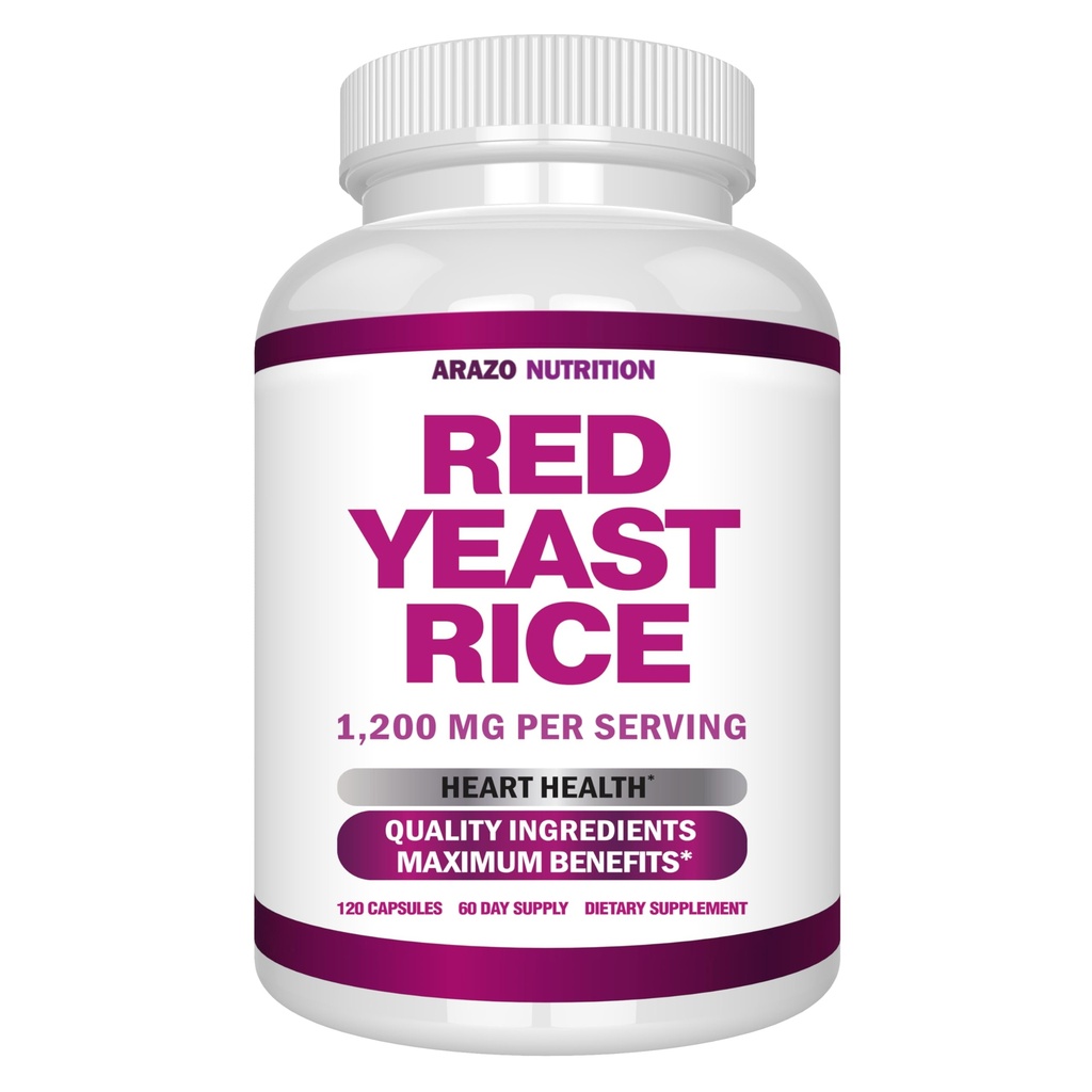 Arazo Nutrition Estratto di riso di lievito rosso 1200 MG – Citrinin Supplemento gratuito – capsule vegetariane 120
