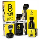 Beard Club Premium Derma Roller & Beard Growth Oil - Rullo Microneedling con 540 Microneeds in titanio per viso, corpo e scala - Rullo cuscinetto con olio di Cuscinetto &amp; Cedro