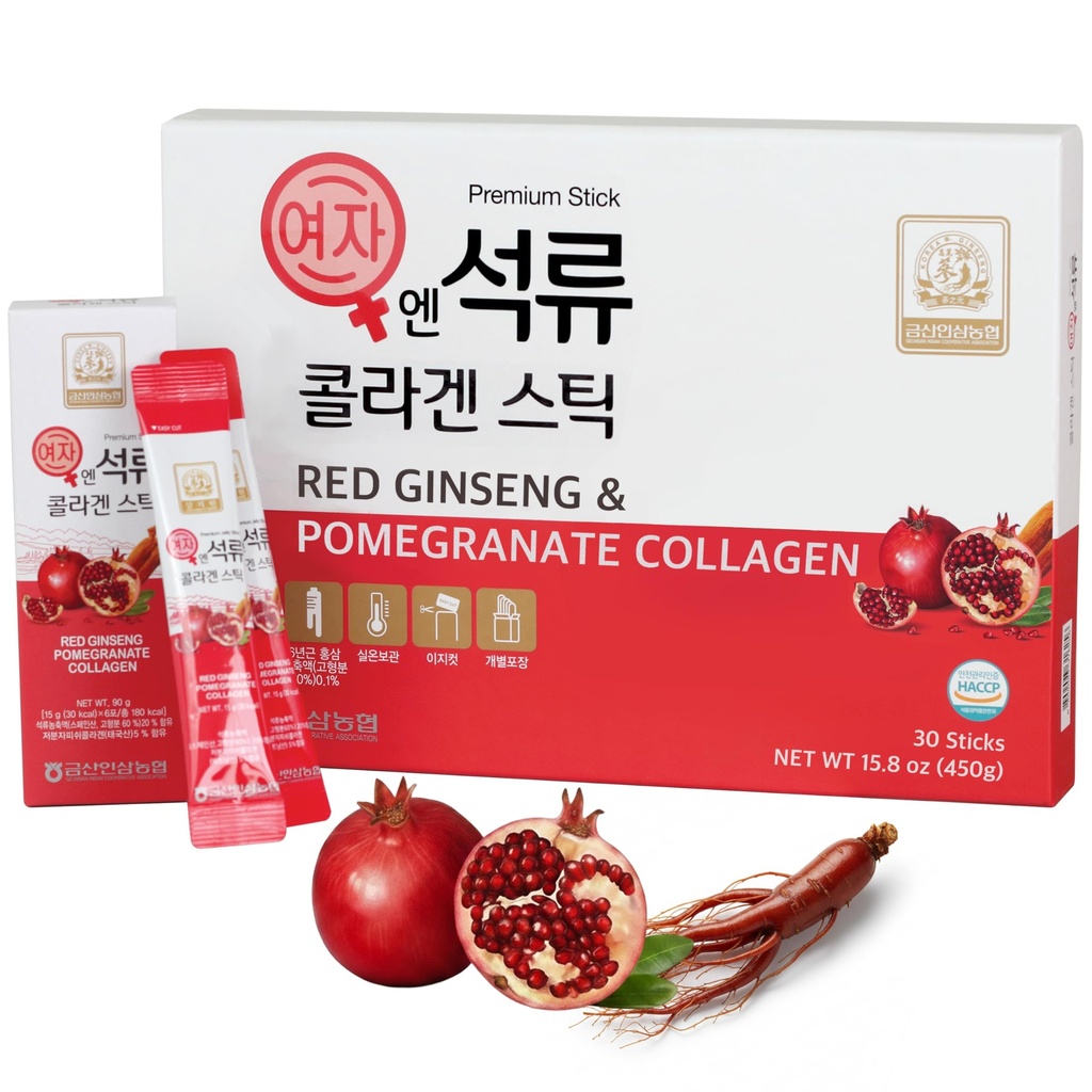 Coreano bellezza Baekje Geumsan donna melograno collage gelatina bastone 5.1oz / 30 conte (5 pacchetto)