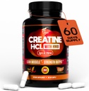 Creatina HCL capsule con HMB - Supplemento di allenamento per uomini e donne, Muscle Builder, Endurance, Forza, Superiore a Monoidrato: istantaneo per Max Absorption, No Load, No Bloat, 180 capsule vegane