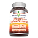 Incredibile formula Berberina con Pure Ceylon Cinnamon 1200 Mg Per Serving | Premium Complex Supplement | Capsule Veggie | Non-GMO | Gluten Free | Made in USA (1 Pack | 120 Count)