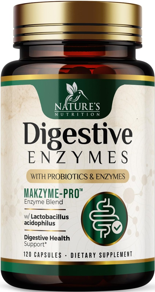 Enzimi digestivi - Super Digestivi Multi Enzime Complesso per Bloating & Gut Health Support con Bromelain, Papain, Probiotici e Prebiotici - Supporto per la salute della digestione per le donne e gli uomini - 120 capsule