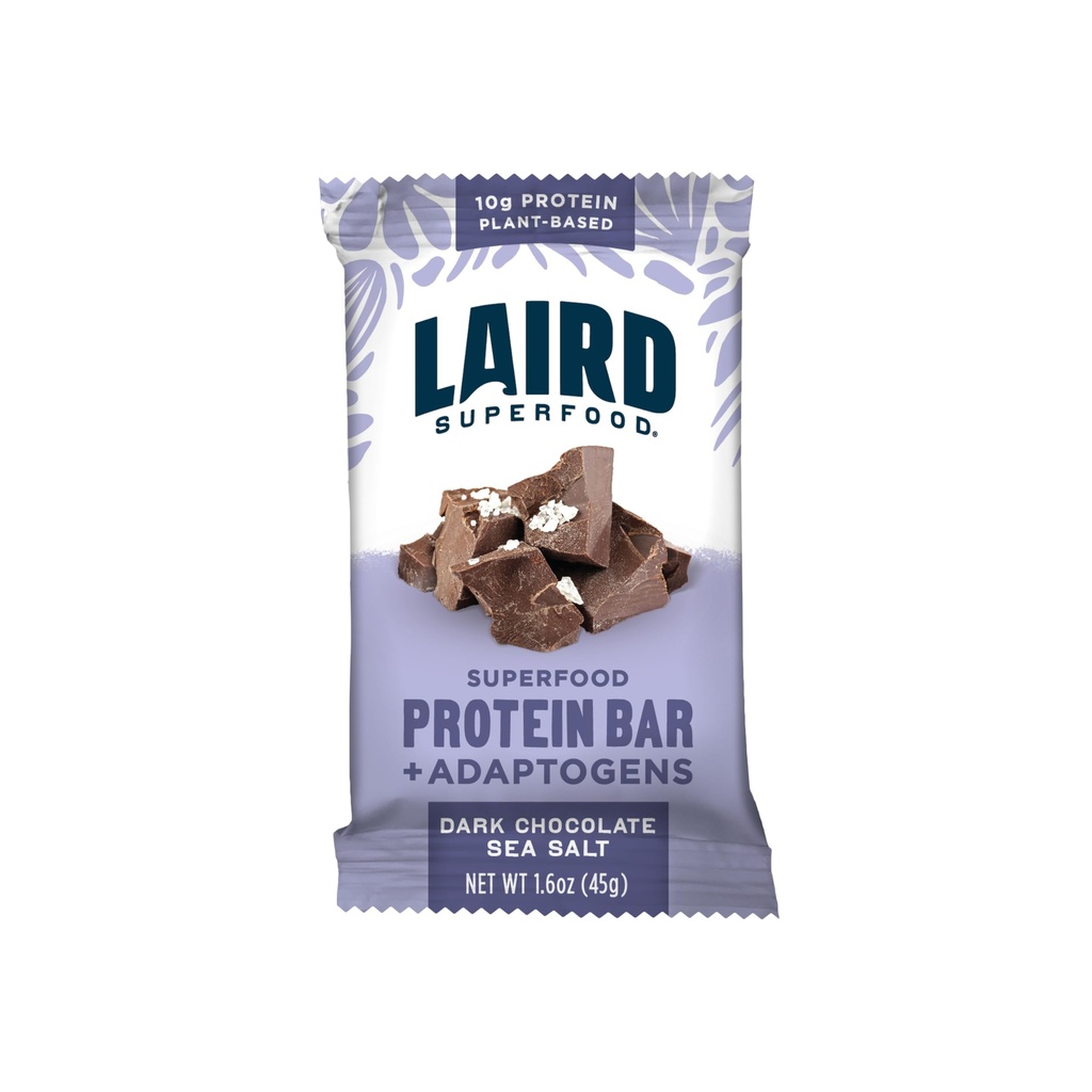 Barre di proteine funzionali di Laird Superfood – Barretta di proteine ma meglio con ingredienti reali, Funzionali funghi 10g proteine pianta-based, 6g fibra - Non-OGM - sale marino di cioccolato scuro, 10 conte (Pack of 1)