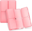 FYY Daily Pill Organizer, 7 scomparti Portable Pill Case Travel Pill Organizer,[Folding Design] Pill Box per Purse Pocket per mantenere le vitamine,Cod Liver Oil,Supplements and Medicine-Clear Red