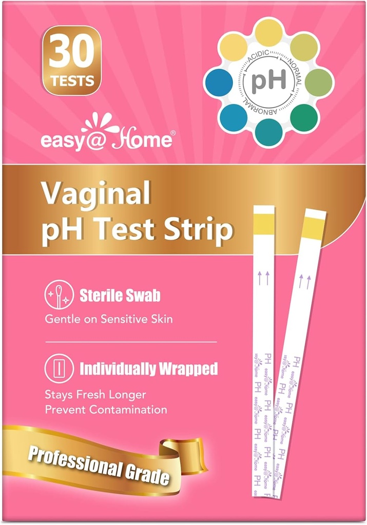 Easy@Home Vaginal pH Test -30 Strips | BV Test Kit a casa per le donne | Yeast Infection Test + pH Balance per le donne